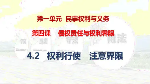 4.2 权利行使 注意界限 课件-高中政治统编版选择性必修二法律与生活