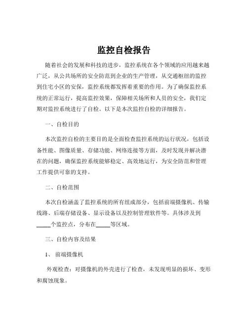监控自检报告
