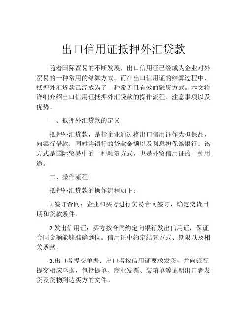 出口信用证抵押外汇贷款 (5)