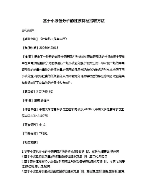 基于小波包分析的虹膜特征提取方法