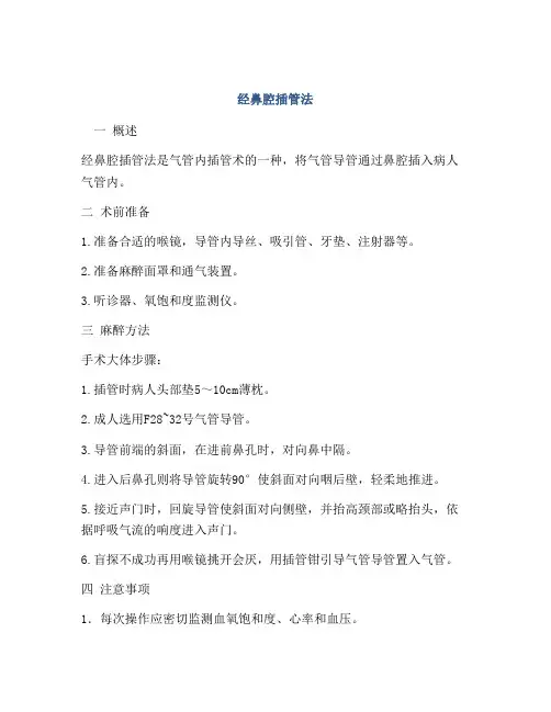 经鼻腔插管法