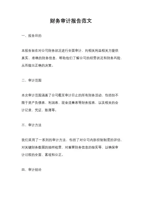 财务审计报告范文