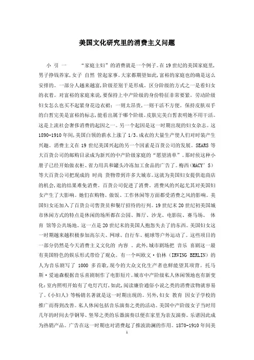 美国文化研究里的消费主义问题