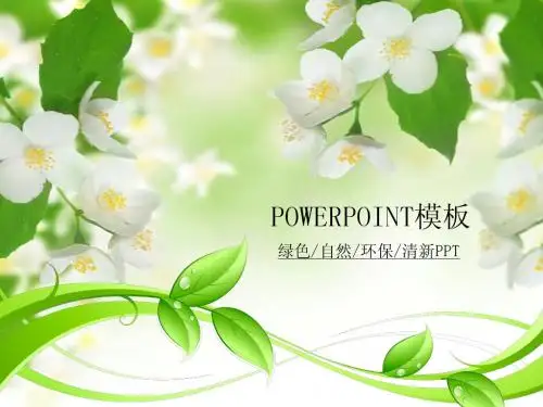 清新-绿色-典雅工作计划汇报总结ppt模板