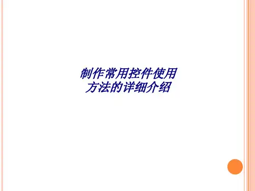 制作常用控件使用方法的详细介绍专题培训课件