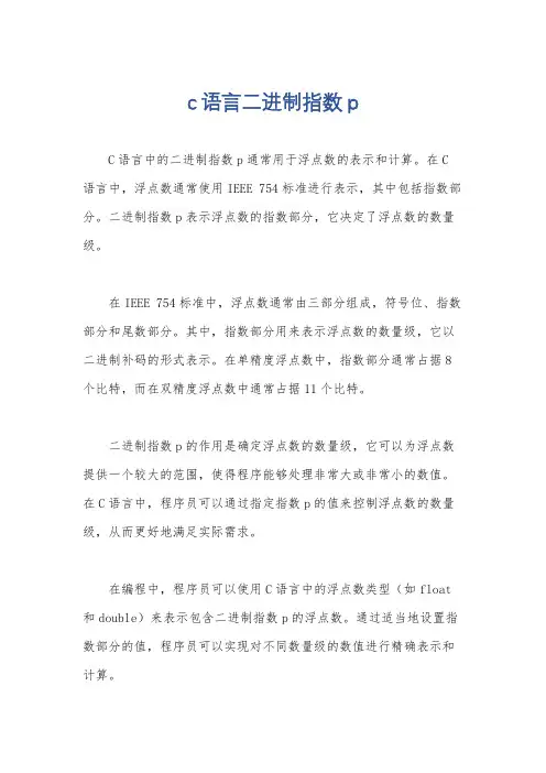 c语言二进制指数p
