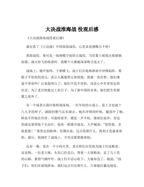 大决战淮海战 役观后感