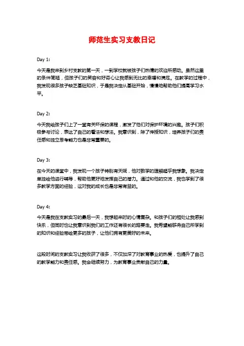 师范生实习支教日记