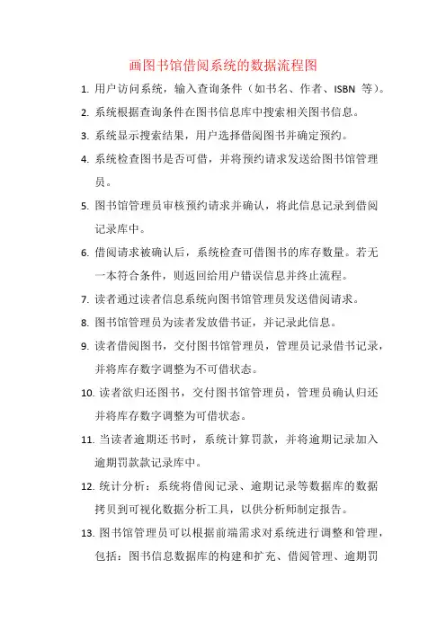 画图书馆借阅系统的数据流程图