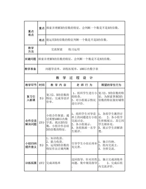 3的倍数的特征导学案
