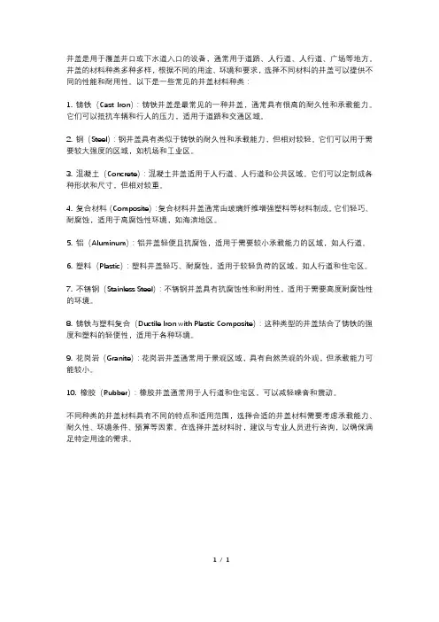 井盖材料种类