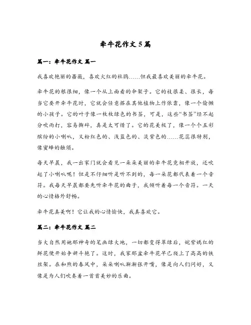 牵牛花作文5篇