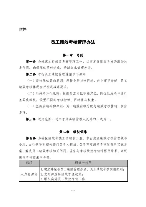 员工绩效考核管理办法