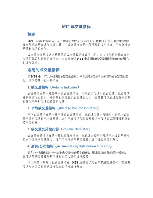 mt4成交量指标