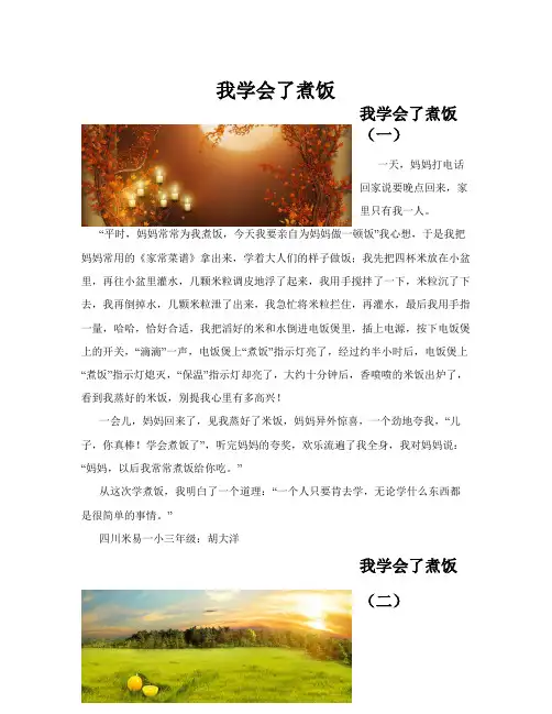 我学会了煮饭(共10篇)
