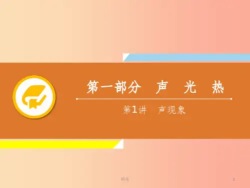 201X年中考物理解读总复习 第一轮 第一部分 声 光 热 第1章 声现象课件