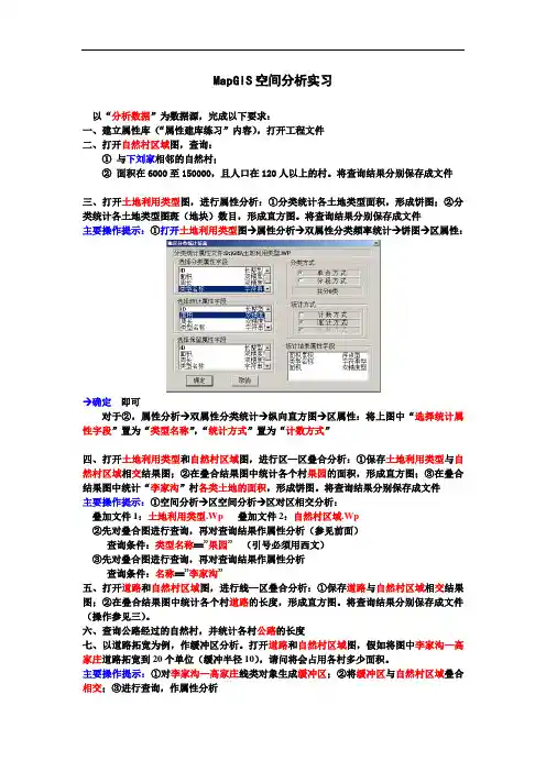 MapGIS 空间分析练习