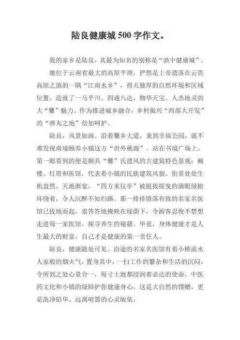陆良健康城500字作文。