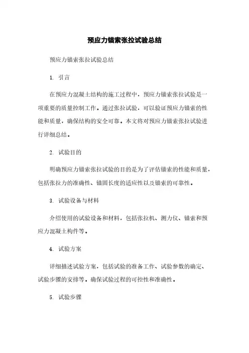 预应力锚索张拉试验总结