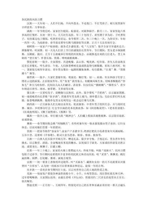 中国民风民俗