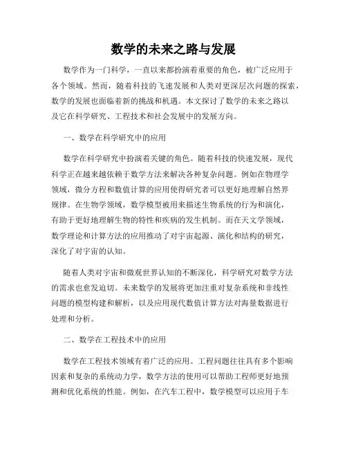 数学的未来之路与发展