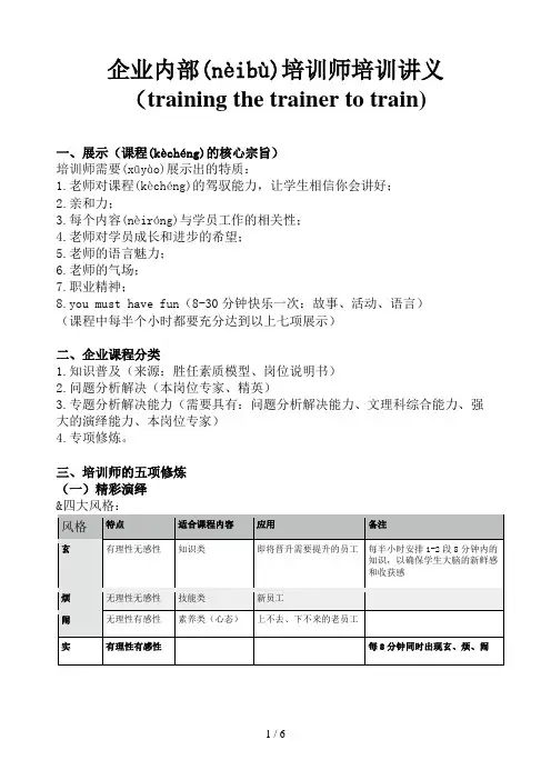 TTT培训讲义(精华)