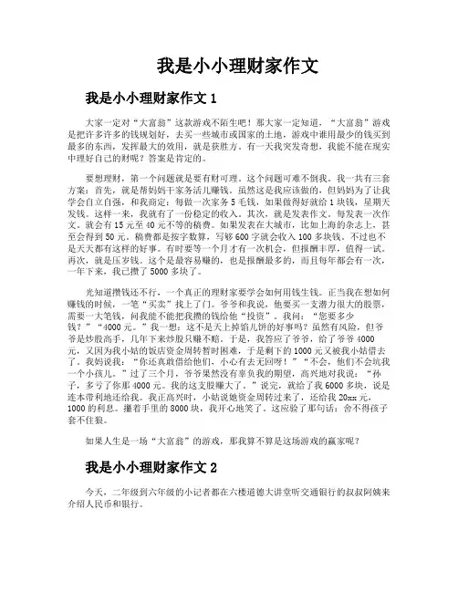 我是小小理财家作文