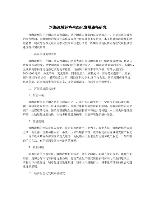 洱海流域经济生态化发展路径研究
