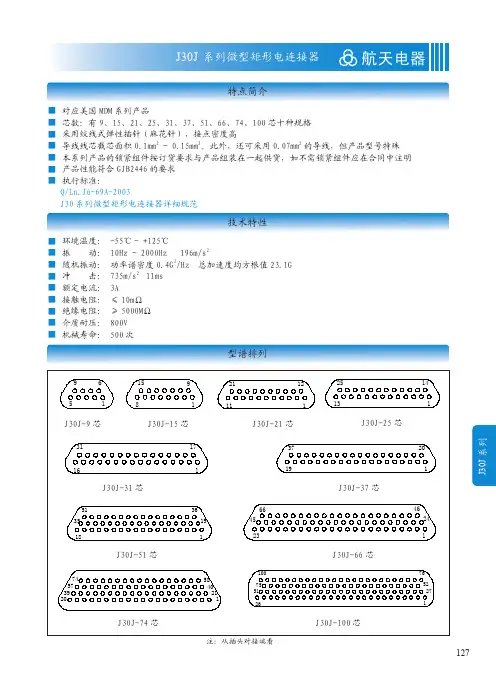 J J系列微型矩形电连接器