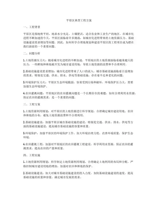 平原区典型工程方案