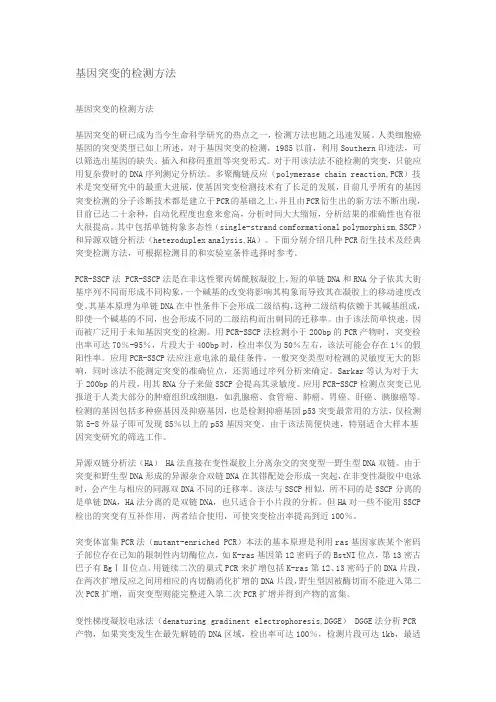 基因突变的检测方法