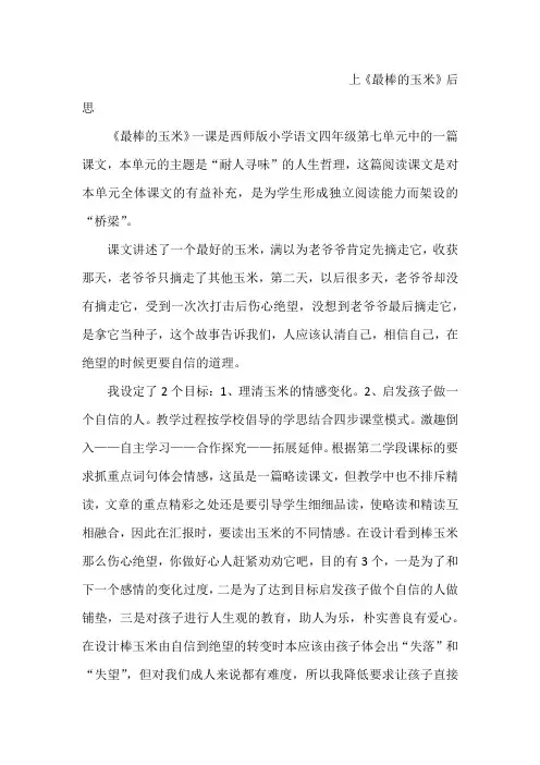 反思最棒的玉米