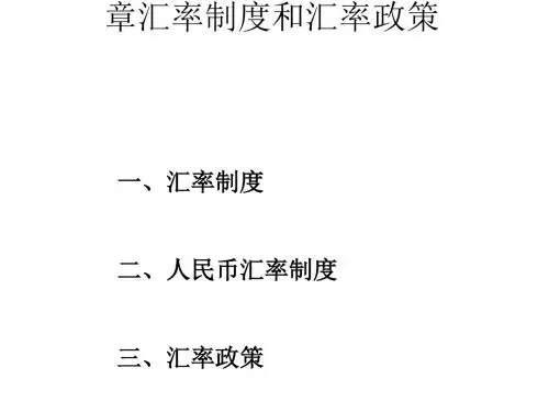 汇率制度和汇率政策(ppt28张)