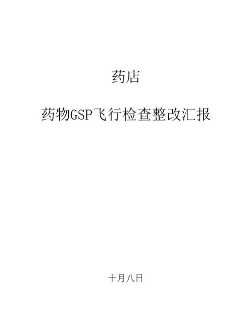 药品飞行检查不合格项目整改报告