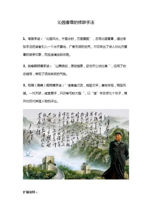 沁园春雪的修辞手法