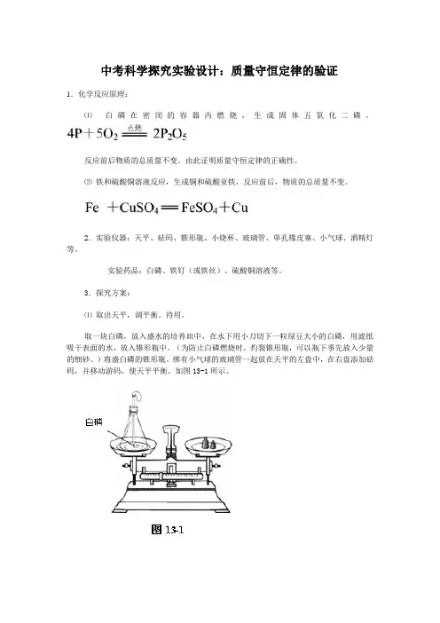 中考科学探究实验设计：质量守恒定律的验证