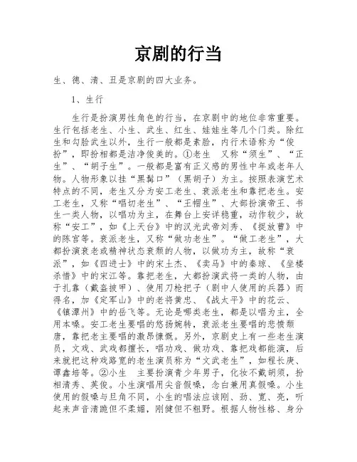 京剧的行当