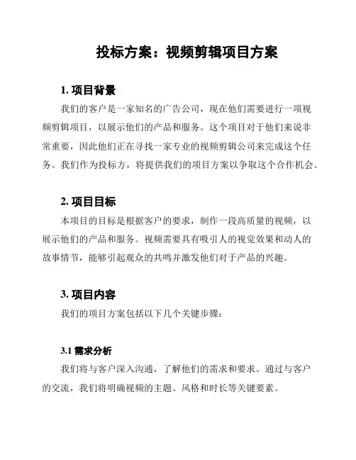 投标方案：视频剪辑项目方案
