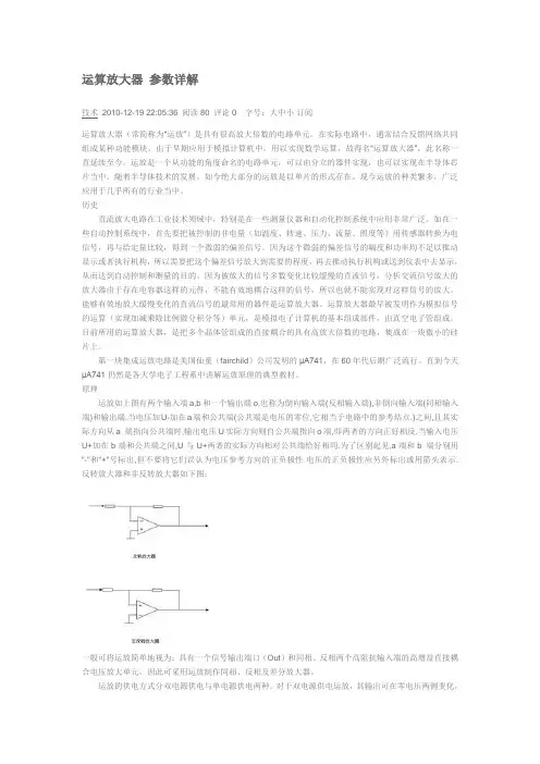 运算放大器 参数详解