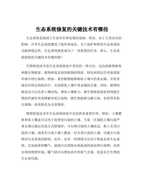 生态系统修复的关键技术有哪些