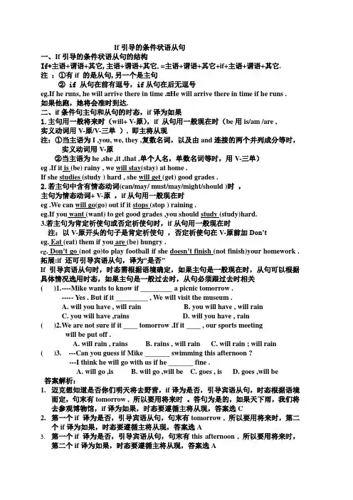 If引导的条件状语从句