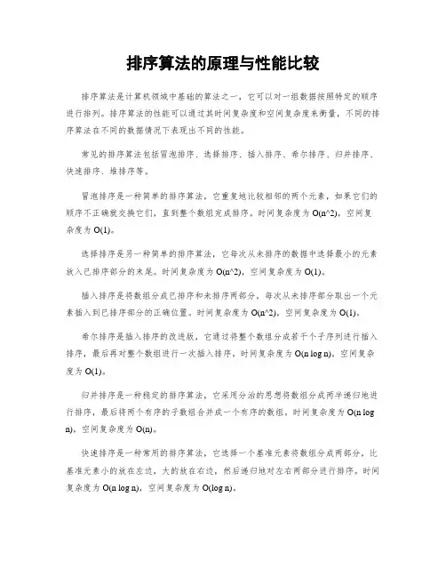 排序算法的原理与性能比较