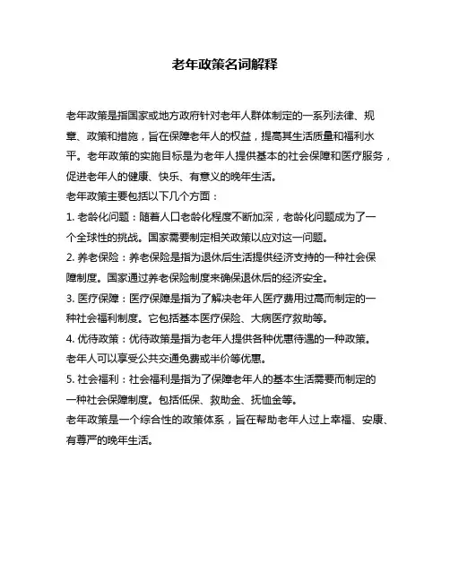 老年政策名词解释