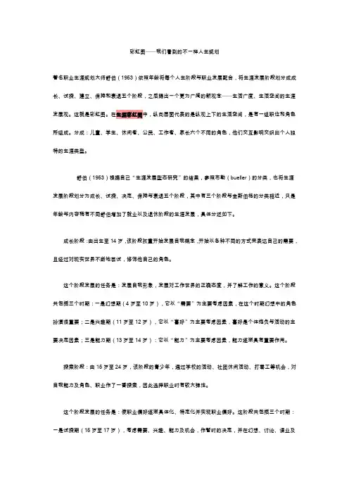 舒伯的生涯彩虹图