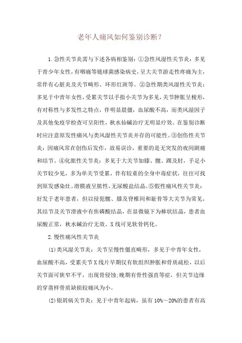老年人痛风如何鉴别诊断？