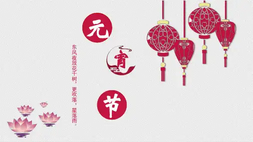 极简中国风元宵节习俗介绍PPT模板(多张PPT)