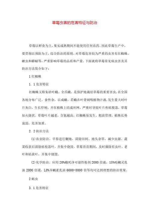 草莓虫害的危害特征与防治