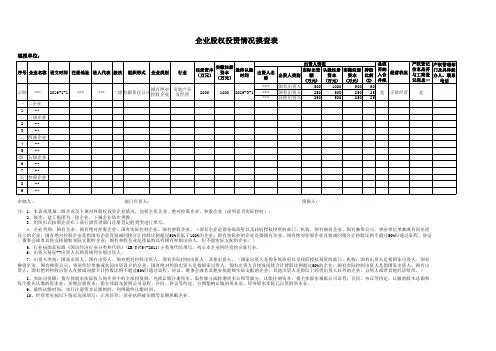 企业股权投资情况摸查表