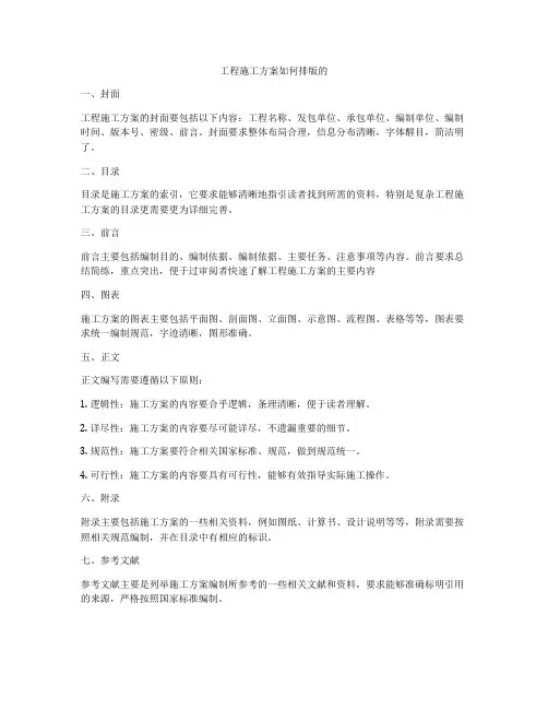 工程施工方案如何排版的