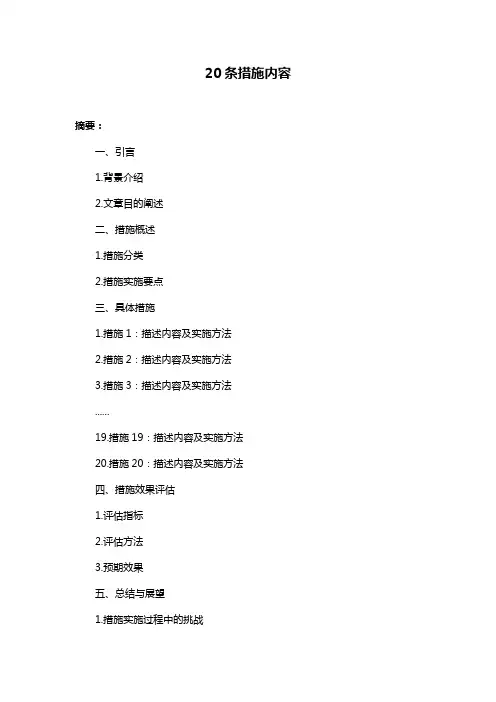 20条措施内容